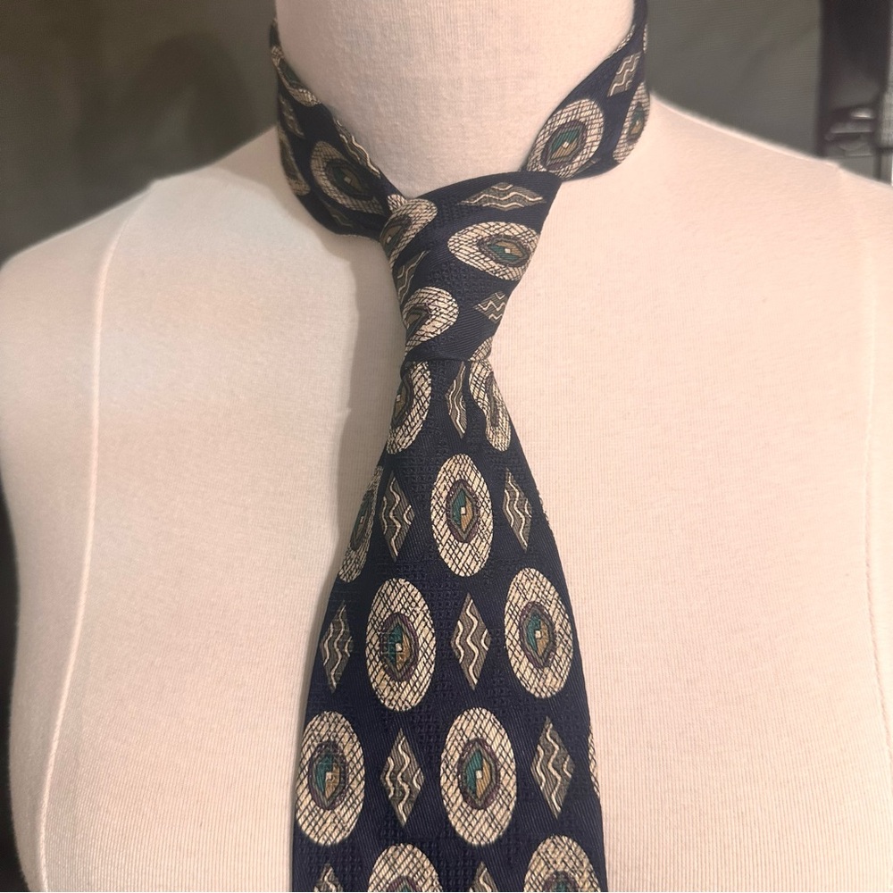 Robert Talbott Signature  Silk Tie Vintage Mens Necktie Geometrics Multicolor